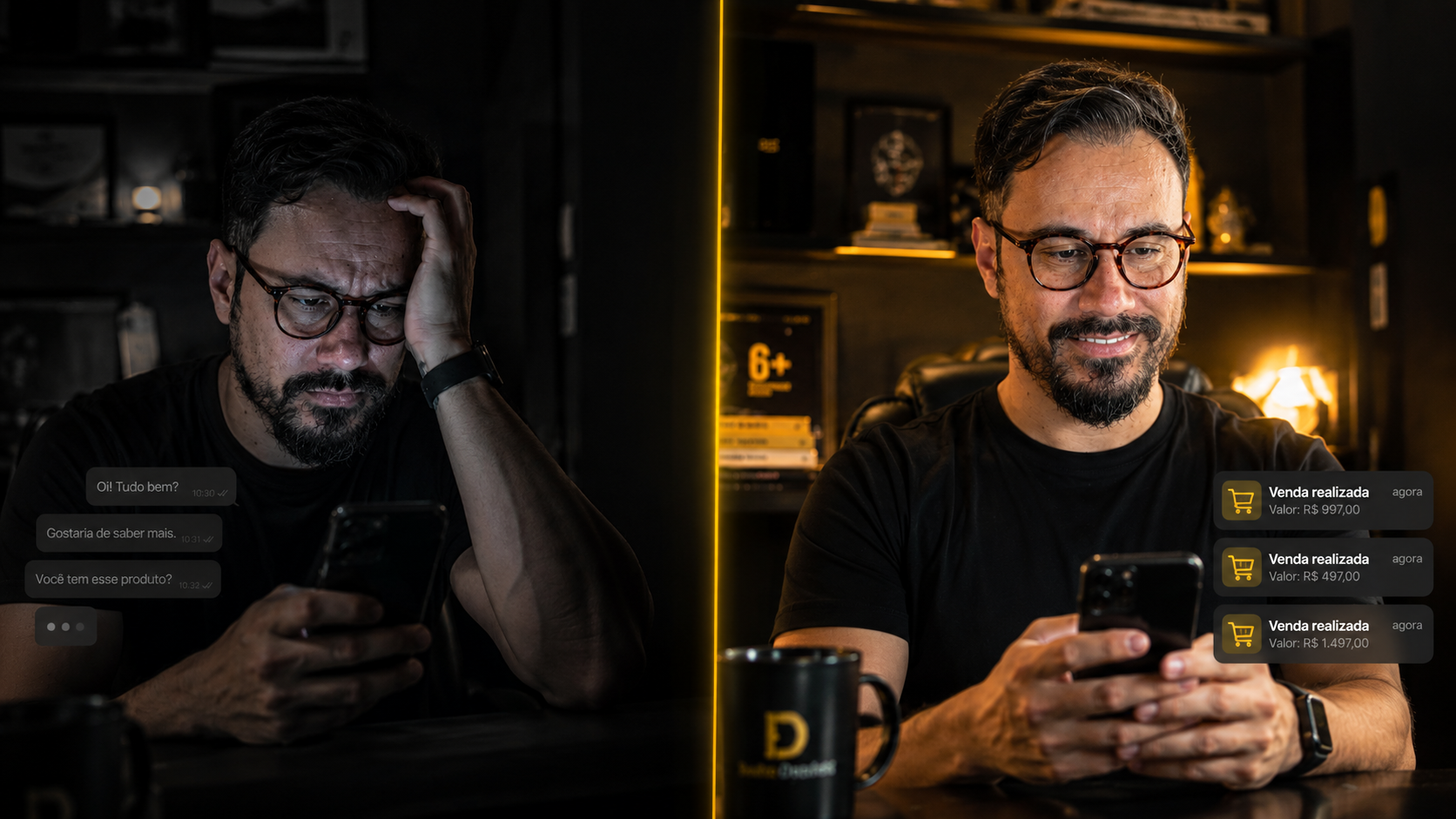 Antes e depois: lead que some vs vendas fechando